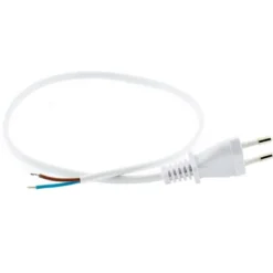 Cable 2 x 0,75mm, clavija EU, 0,5m. blanco