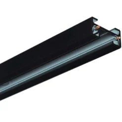 Carril monofásico con conector, 1 metro, negro, cuadrado