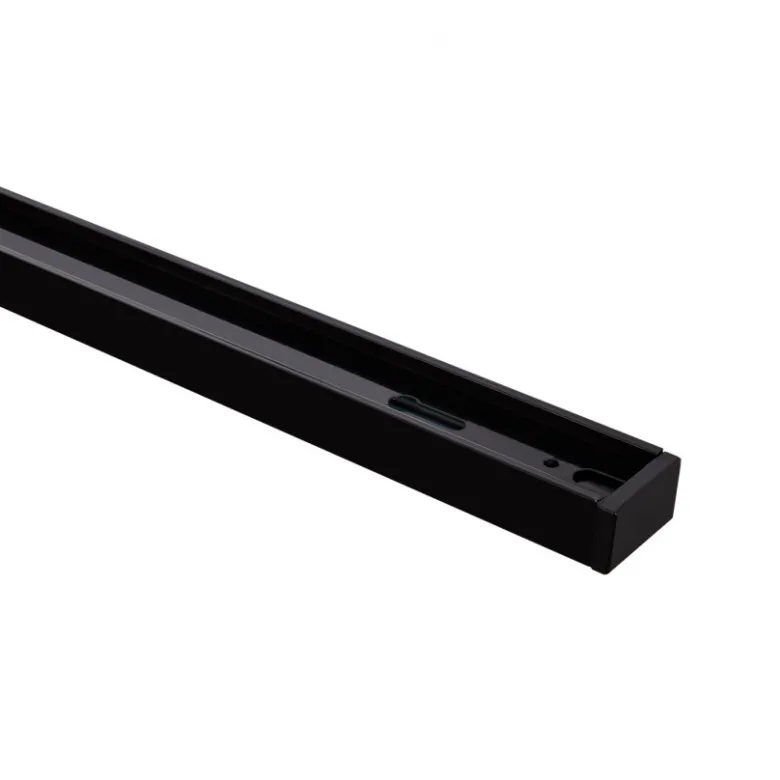 Carril monofásico con conector, 2 metros, negro, cuadrado