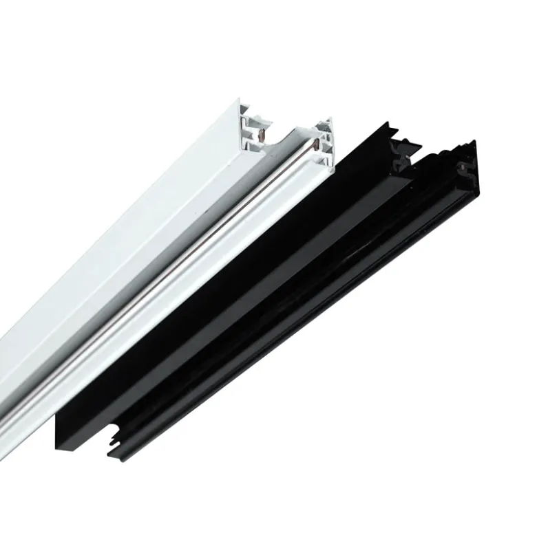 Carril monofásico con conector, 2 metros, negro, cuadrado