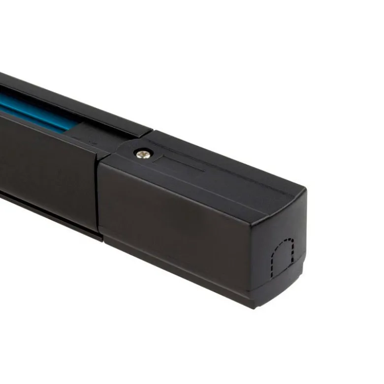 Carril trifásico con conector, 2 metros, negro