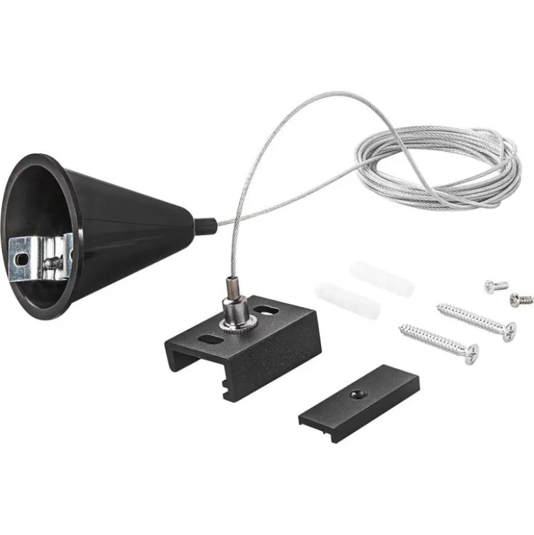 Colgante para carril trifásico, 2m, negro