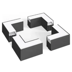 Conector angular METRO, ampliable, 9W, 90º, 3CCT, negro