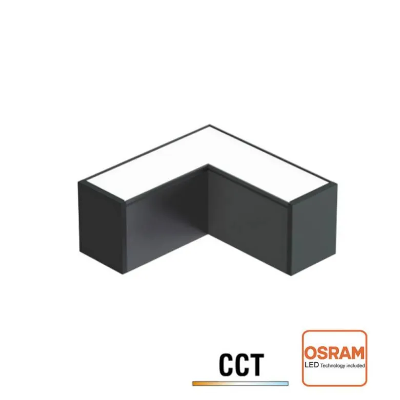 Conector angular METRO, ampliable, 9W, 90º, 3CCT, negro