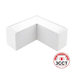 Conector angular METRO, ampliable, 9W, 90º, 3CCT, blanco