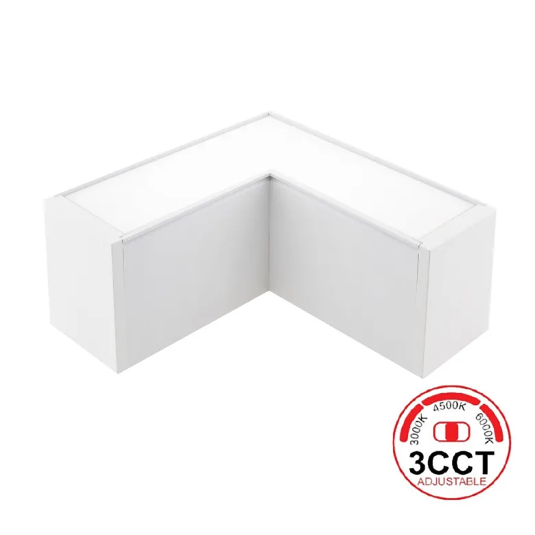 Conector angular METRO, ampliable, 9W, 90º, 3CCT, blanco