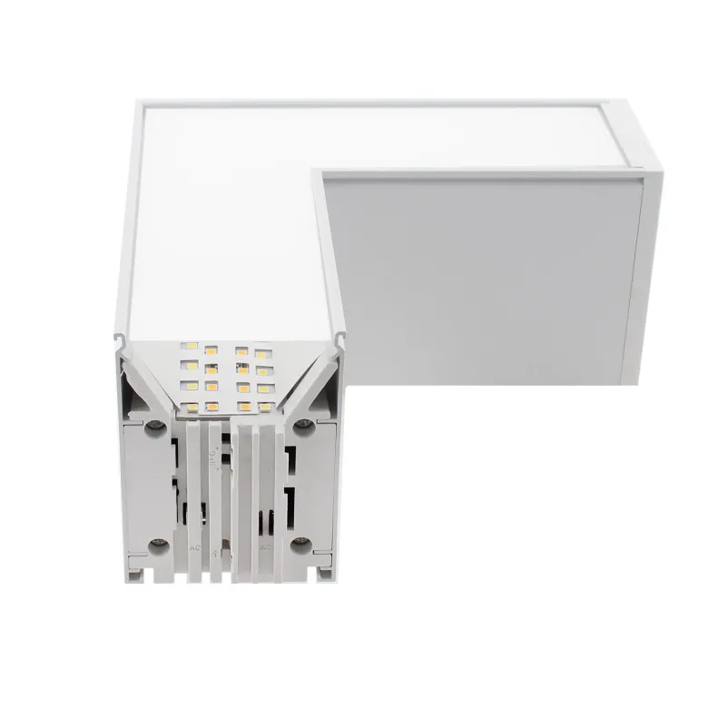 Conector angular METRO, ampliable, 9W, 90º, 3CCT, blanco