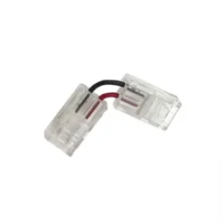 Conectores L-H transparente con cable para unión de tiras LED COB + SMD - 8mm