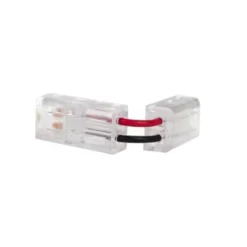 Conectores L-V transparente con cable para unión de tiras LED COB + SMD - 8mm