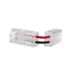 Conectores L-V transparente con cable para unión de tiras LED COB + SMD - 10mm