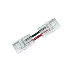 Conectores L-V transparente con cable para unión de tiras LED COB + SMD - 10mm