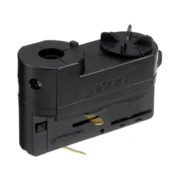 Conector foco a carril trifásico, negro