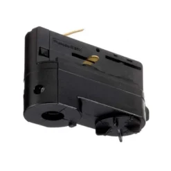 Conector foco a carril trifásico, negro