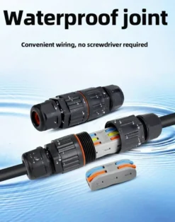 Conector I IP68, 80mm, Ø30mm, 2 cables 0.5-2.5mm2, 16A, conectores rápidos