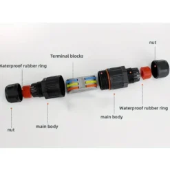 Conector I IP68, 80mm, Ø30mm, 3 cables 0.5-2.5mm2, 16A, conectores rápidos