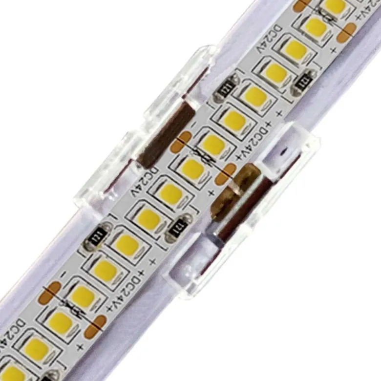 Conector I transparente para unión de tiras LED COB + SMD - 10mm