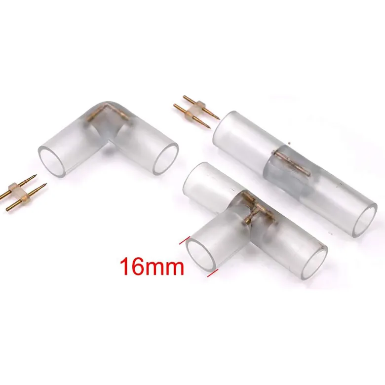 Conector L Led NEON Flex 220V monocolor, Ø16mm