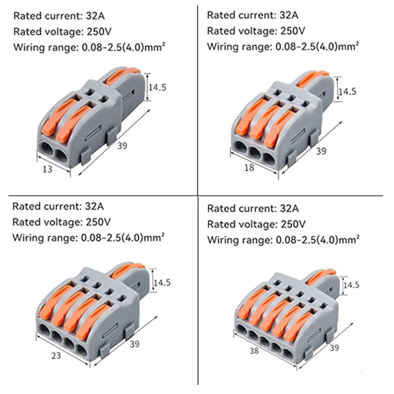 Conector rápido 1 a 5 cables 0,2-2,5mm2