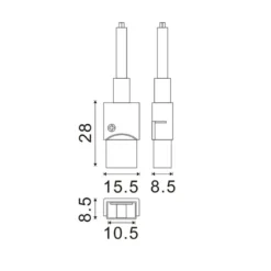 Conector rápido a red para tira led 220V PCB 10mm