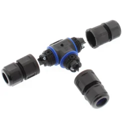 Conector T IP68, 110mm, Ø12-6mm, 3 cables 0.5-2.5mm2, 16A