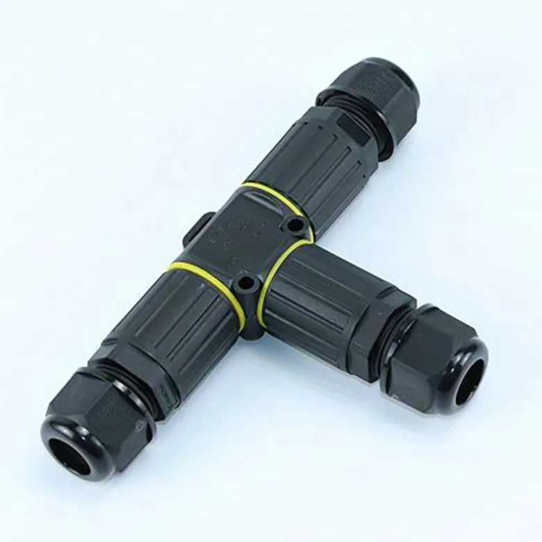 Conector T IP68, 148*90mm, Ø30mm, 2 cables 0.5-2.5mm2, 16A, conectores rápidos