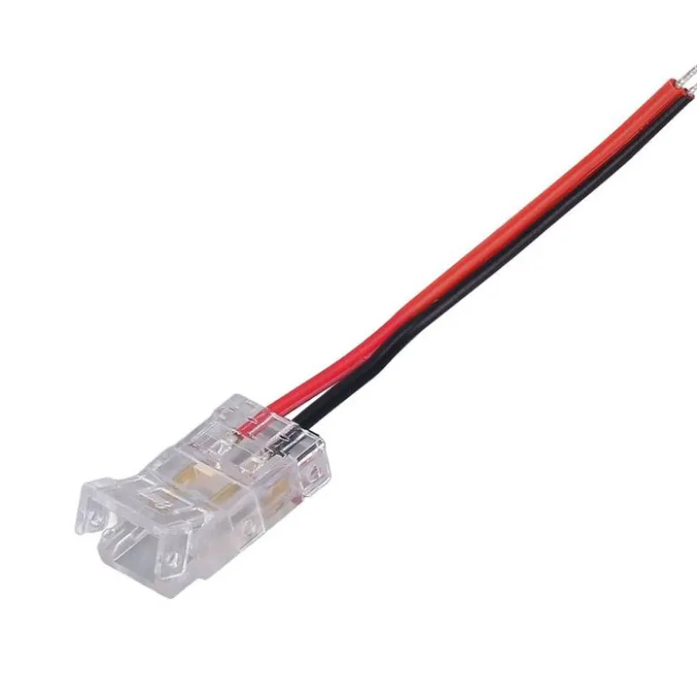 Conector Transparente con cable 105cm para tiras LED COB + SMD - 10mm