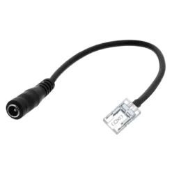 Conector Transparente con cable DC 15cm para tiras LED COB + SMD - 8mm