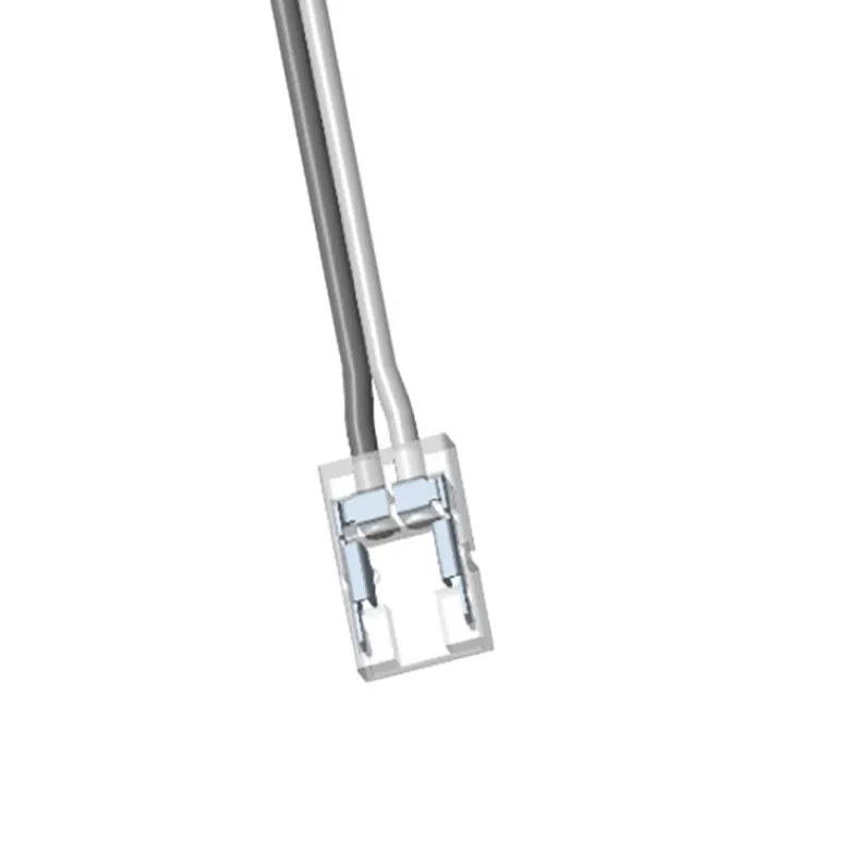 Conector Transparente con cable 15cm para tiras LED COB + SMD - 10mm