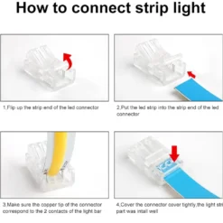 Conector Transparente para unión de tiras LED COB + SMD - 10mm