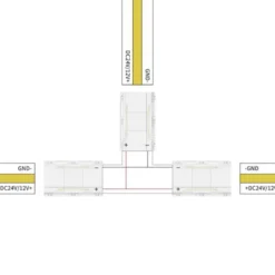 Conector T transparente para unión de tiras LED COB + SMD - 10mm