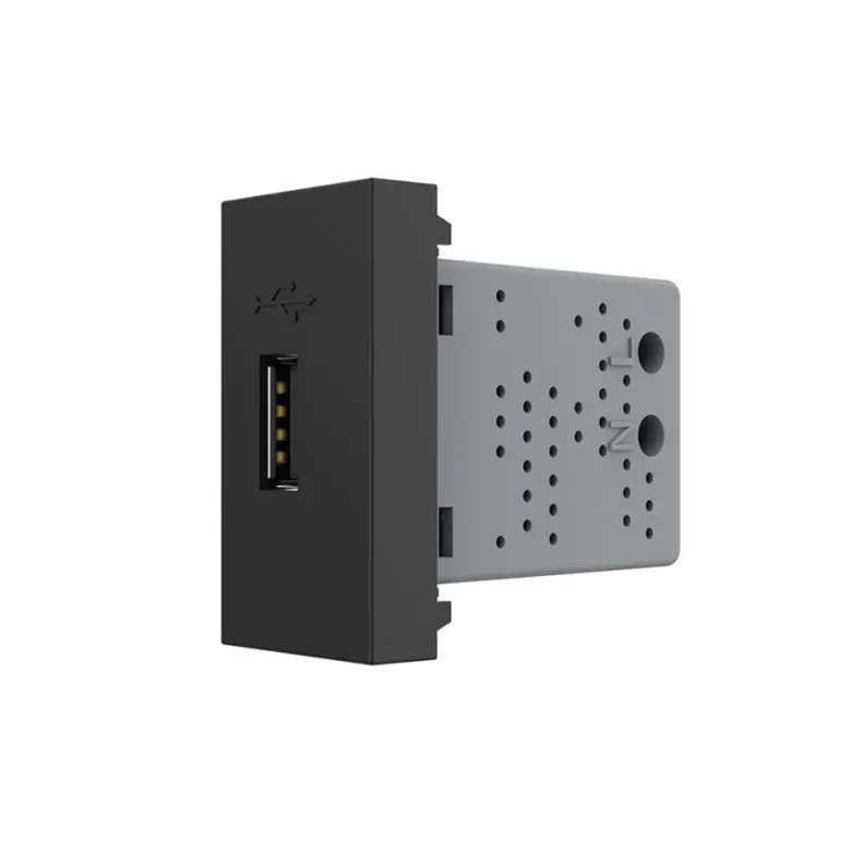 Conector USB negro para mecanismo de empotrar LIVOLO