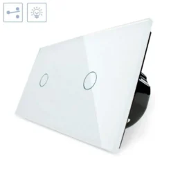 Conmutador táctil, 2 botones, frontal blanco LIVOLO