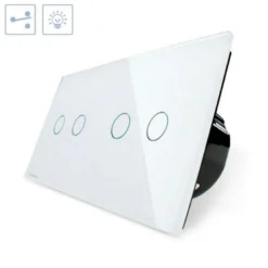 Conmutador táctil, 4 botones, frontal blanco LIVOLO