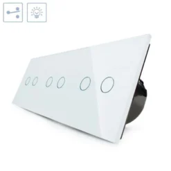 Conmutador táctil, 6 botones, frontal blanco LIVOLO