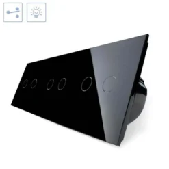 Conmutador táctil, 6 botones, frontal negro LIVOLO