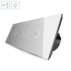 Conmutador táctil, 6 botones, frontal gris LIVOLO