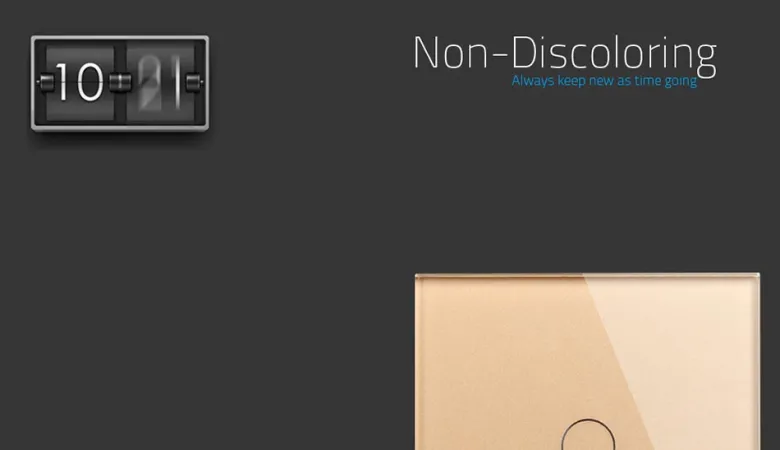 Conmutador táctil, 4 botones, frontal golden LIVOLO