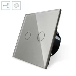 Conmutador táctil doble, frontal gris LIVOLO