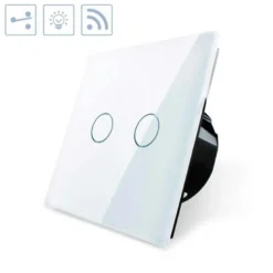 Conmutador táctil doble + remoto, frontal blanco LIVOLO