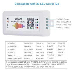 Controlador Bluetooth, DC5-24V, SPI Music