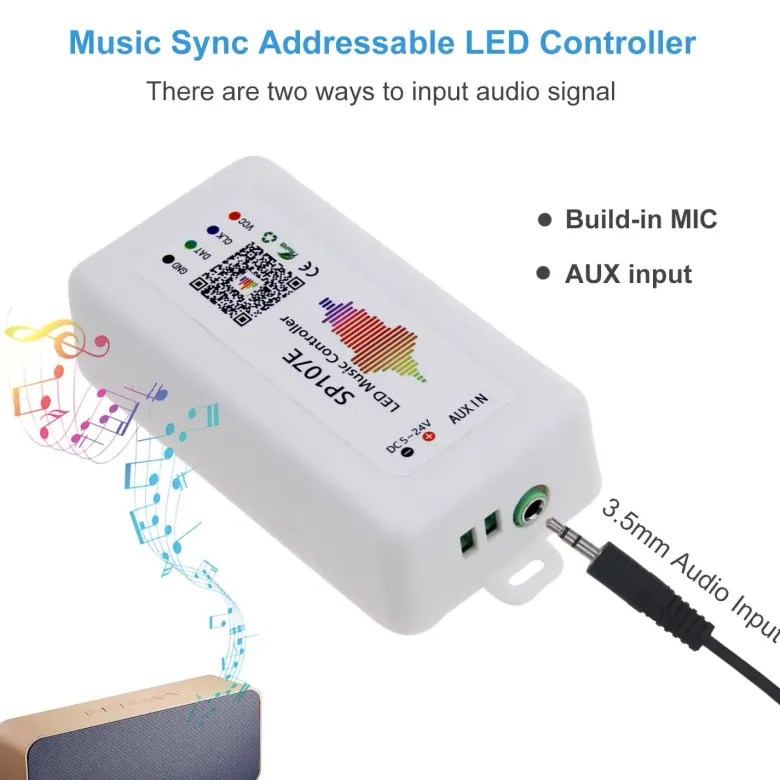 Controlador Bluetooth, DC5-24V, SPI Music