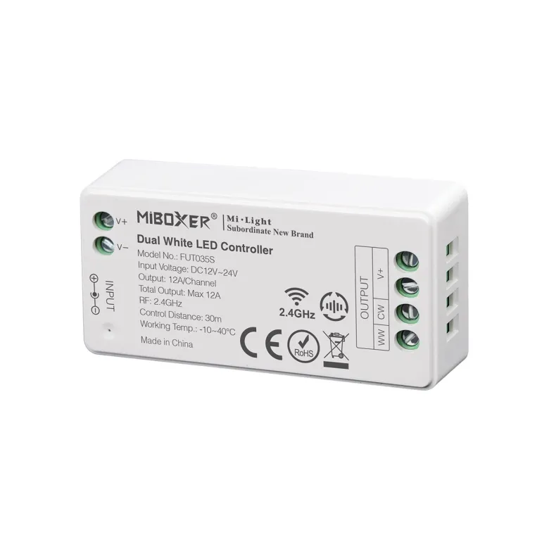 Controlador CCT blanco dual mini RF 4 zonas 12A
