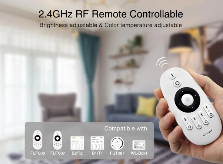 Controlador CCT blanco dual mini RF 4 zonas 12A