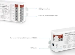 Controlador E3 - 2.4G RF, DC12-24V, 12A, 3 en 1 RGB+RGBW+RGBCCT