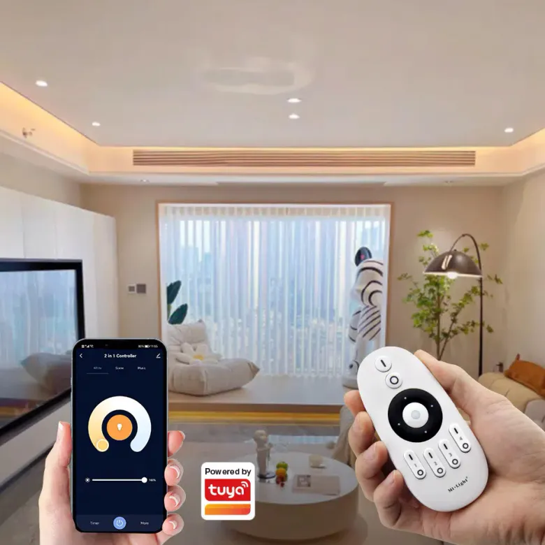 Controlador E2 - WiFi + 2.4G RF + Bluetooth, DC12-24V, 12A, 2 en 1, mono + CCT