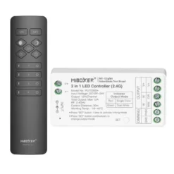 Controlador 2.4G RF, DC12-24V, 12A, 2 en 1 monocolor + CCT + mando C1