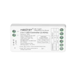 Controlador 2.4G RF, DC12-24V, 12A, 2 en 1 monocolor + CCT, bajo consumo