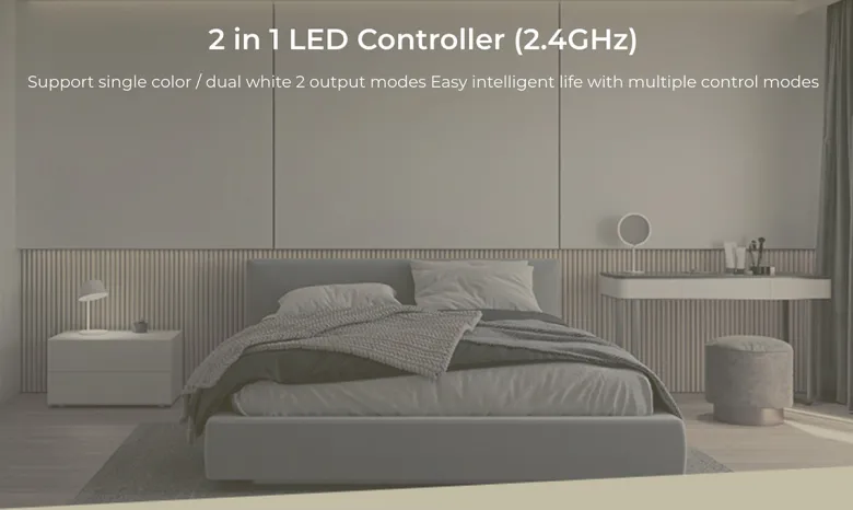 Controlador 2.4G RF, DC12-24V, 12A, 2 en 1 monocolor + CCT