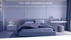 Controlador 2.4G RF, DC12-24V, 12A, 3 en 1 RGB+RGBW+RGBCCT