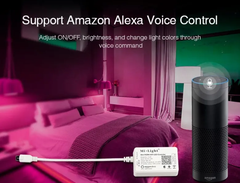 Controlador MINI RGBW para Tiras LED, Alexa Voice Control